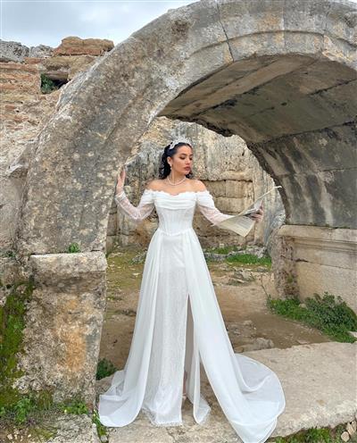 BEYAZ DANTELLİ LADY TASARIM ABİYE