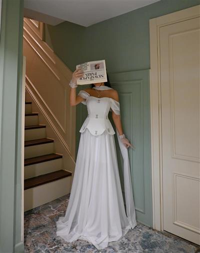 BEYAZ TAŞ DETAYLI TÜL VALERİA DRESS