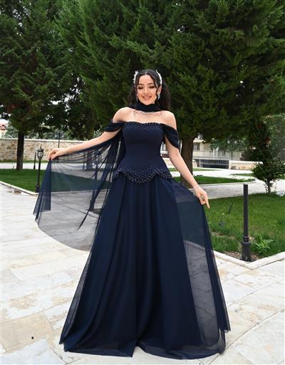 ASEL İNCİLİ İNDİGO DRESS